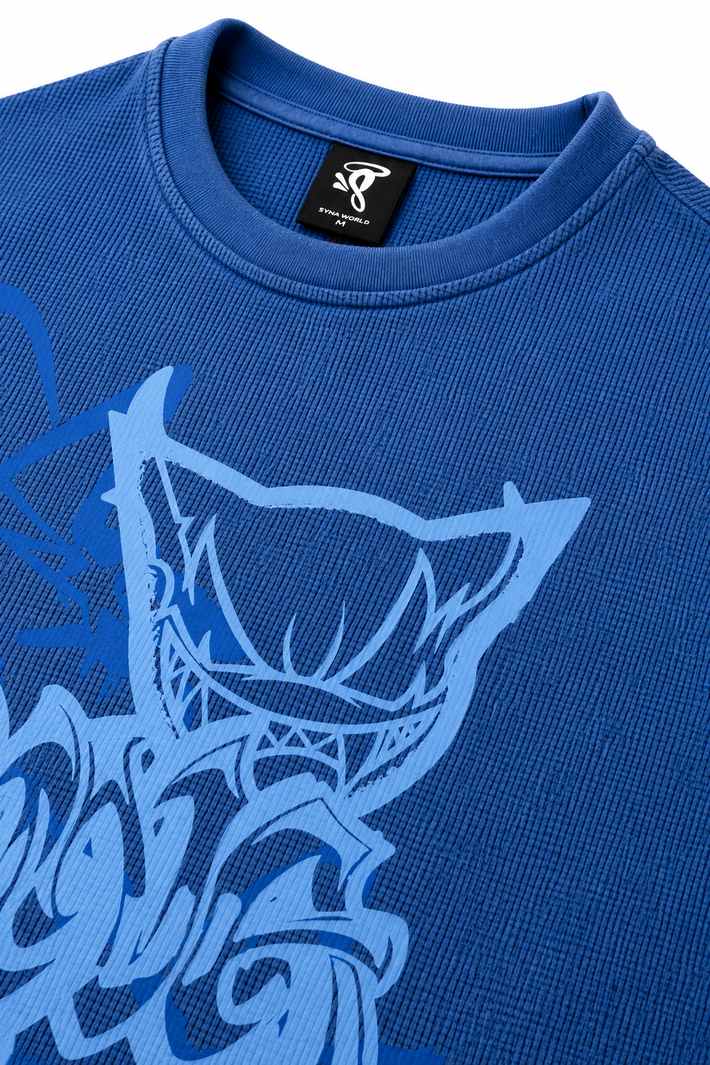 Syna World Blue Graffiti Waffle Long Sleeve