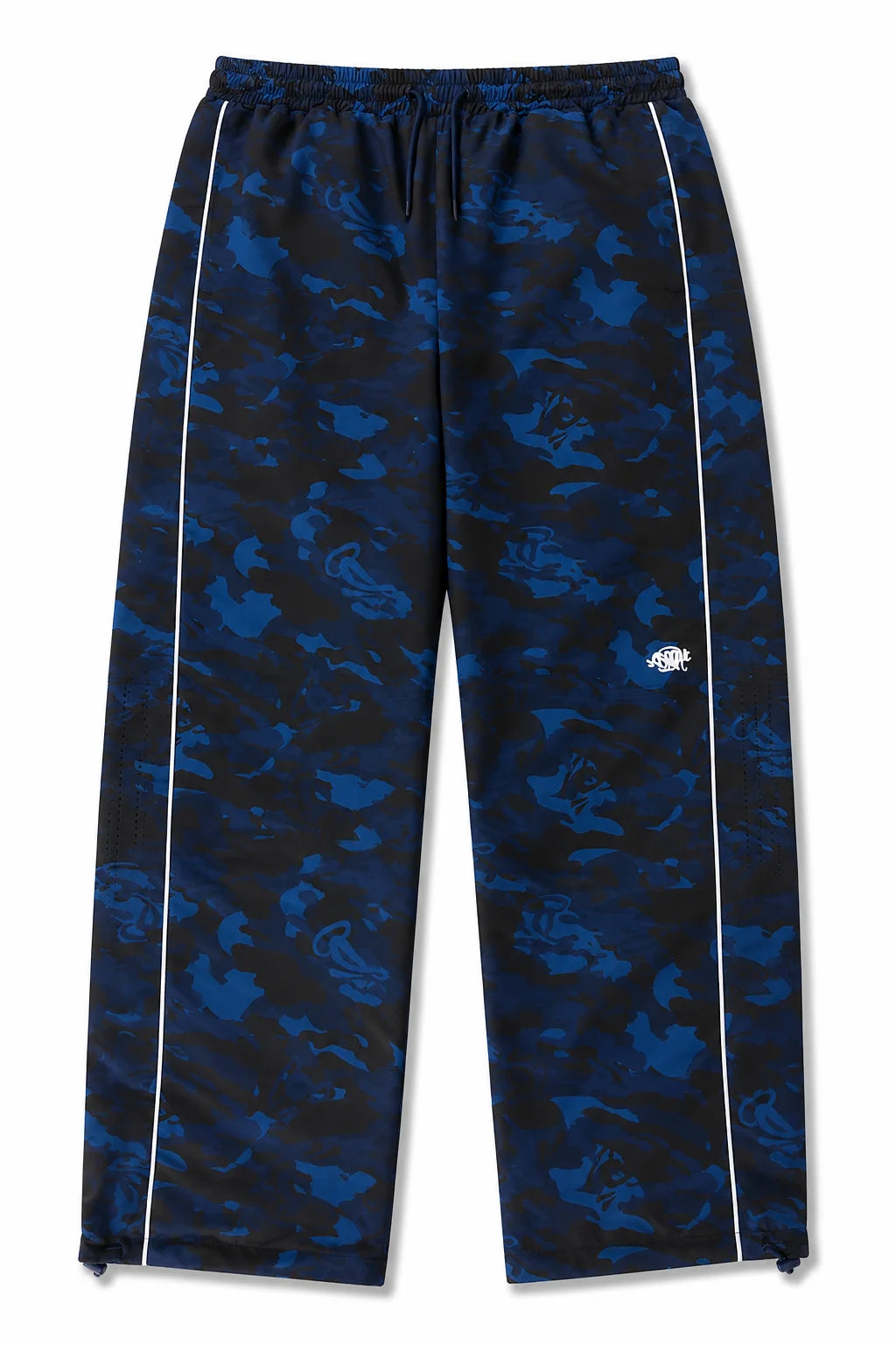 Syna World Track Pants Blue Camo | Shell Tracksuit Bottoms — Syna World