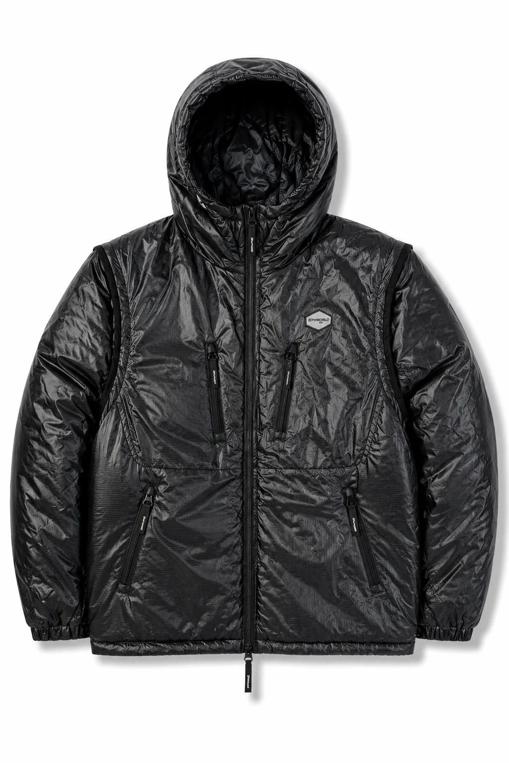 Syna Removable Sleeve Puffer Jacket Black