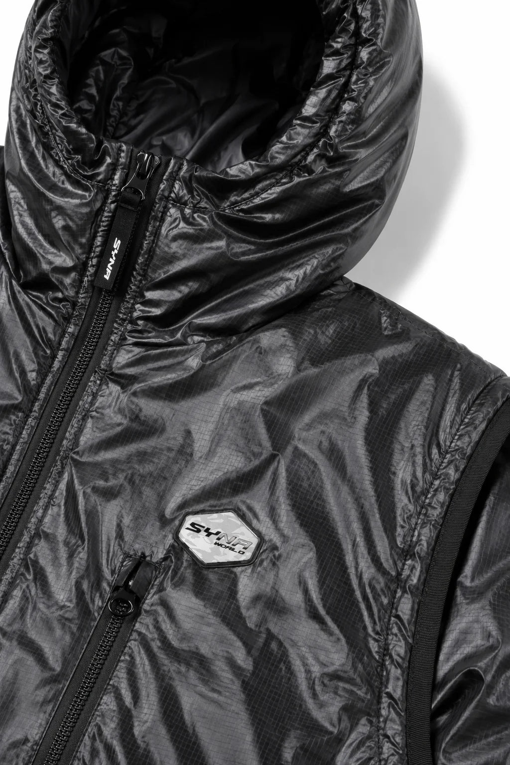 Syna Removable Sleeve Puffer Jacket Black