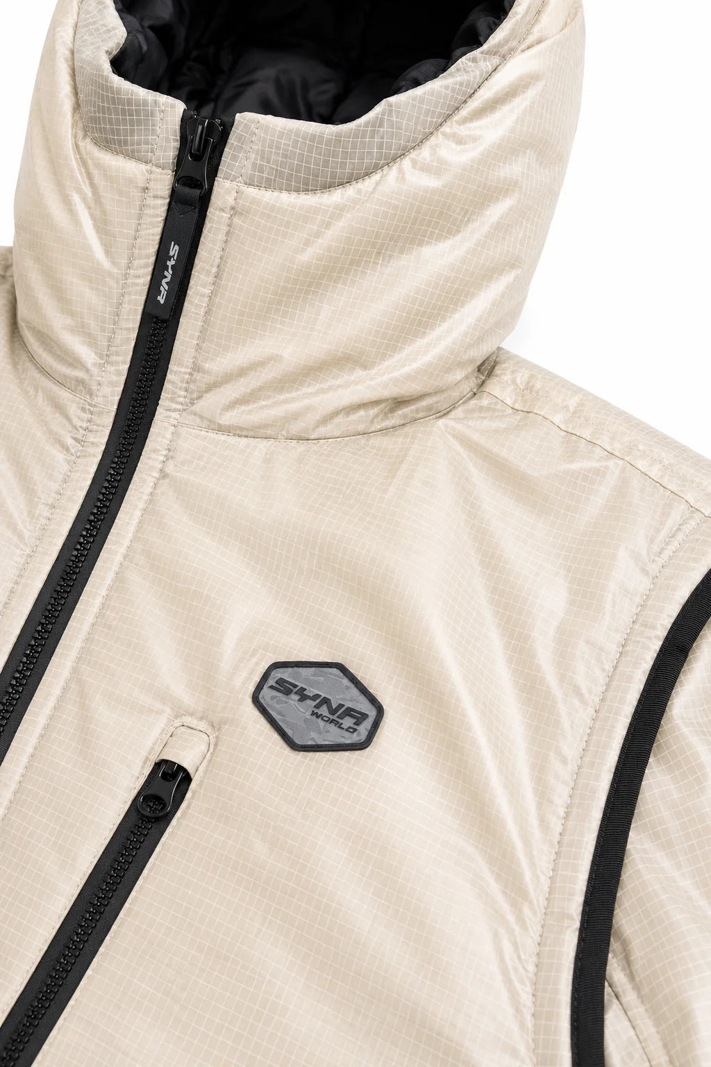 Syna Convertible Sleeve Puffer Jacket Cream