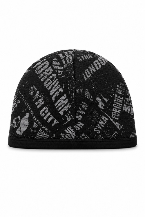 Black Syna World Graphic Streetwear Skull Cap
