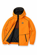 Syna Orange Technical Waterproof Windbreaker Jacket Open Front View