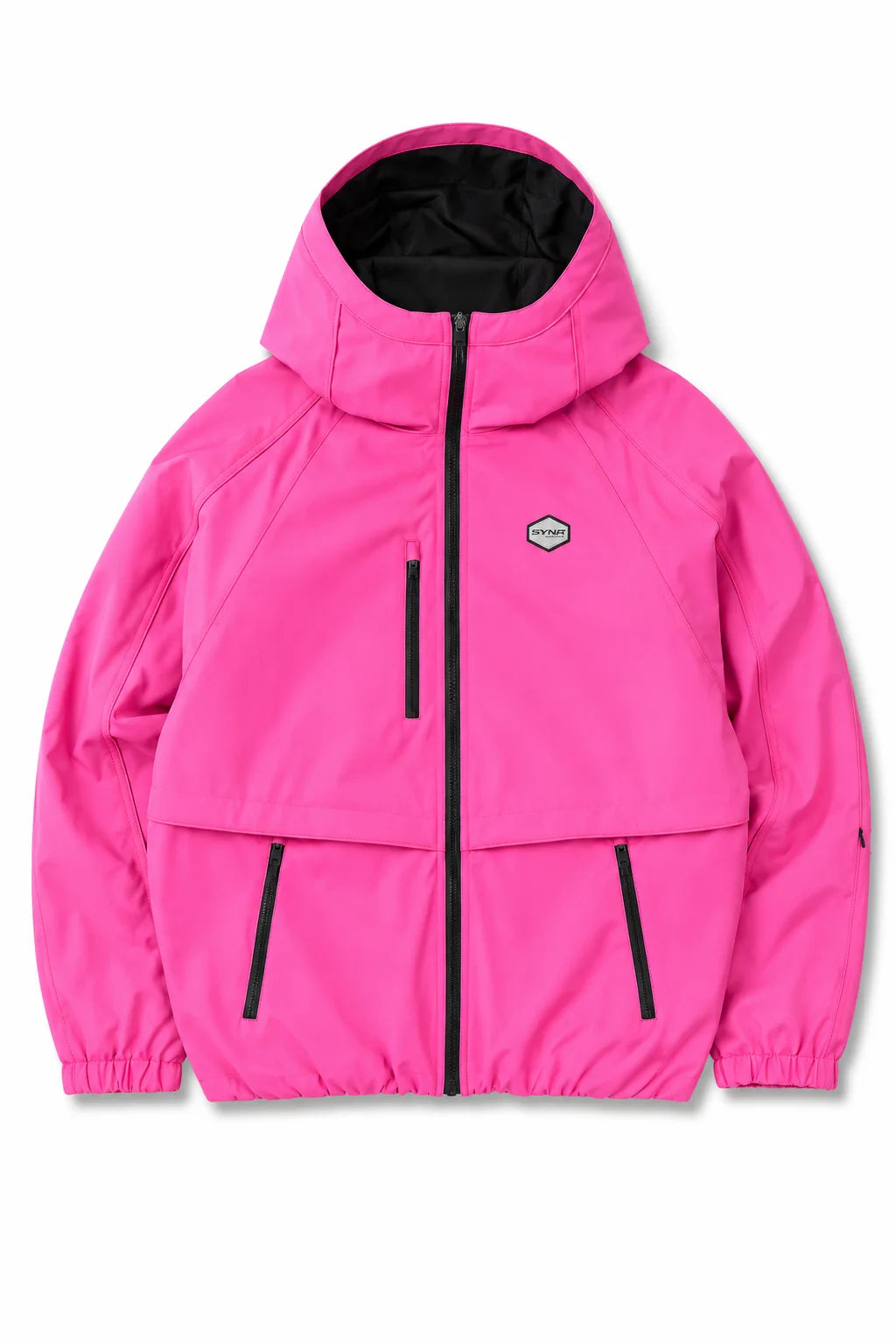 Syna Pink Technical Oversized Puffer Jacket Front View